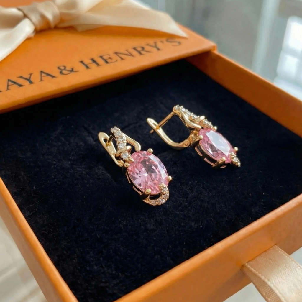 Pendientes Colgantes Rose Dawn | Oro