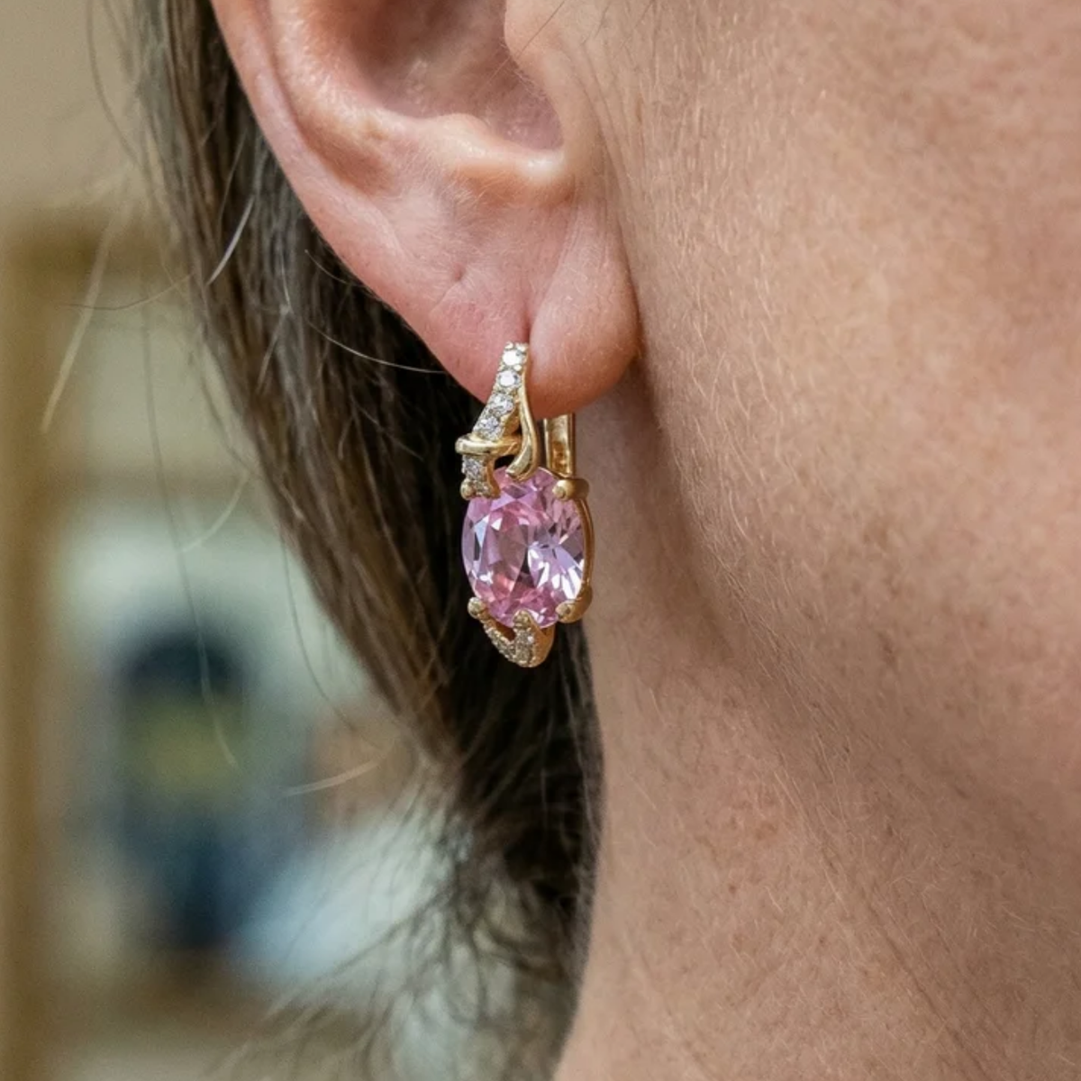 Pendientes Colgantes Rose Dawn | Oro