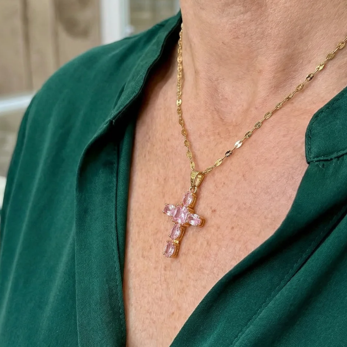 Collar Cruz Rose Faith | Oro