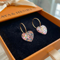 Pendientes Colgantes Corazón Sugarplum | Oro
