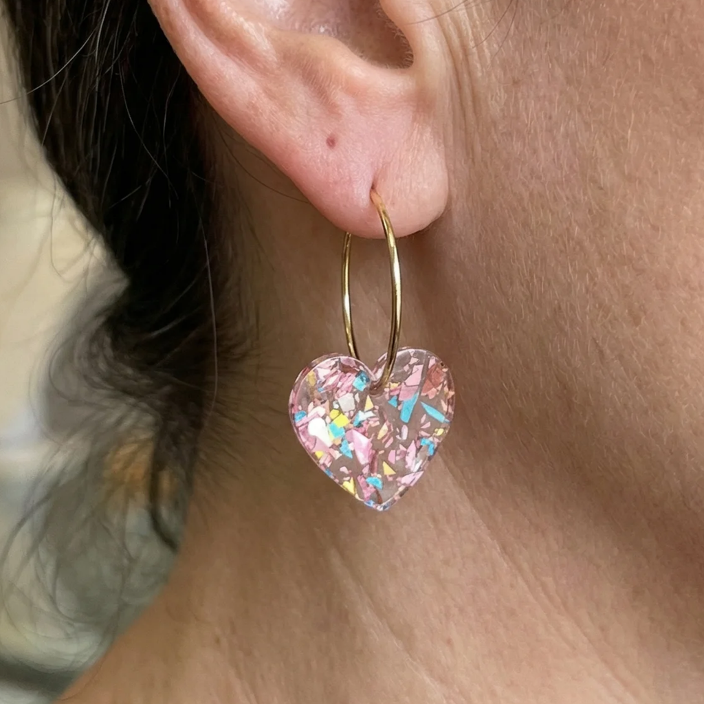 Pendientes Colgantes Corazón Sugarplum | Oro