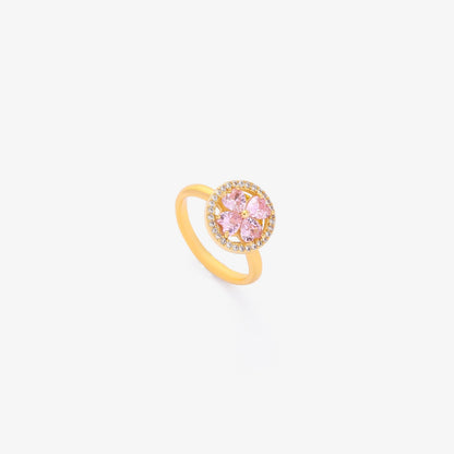 Anillo Giratorio Corazón Rosa Bloom | Oro
