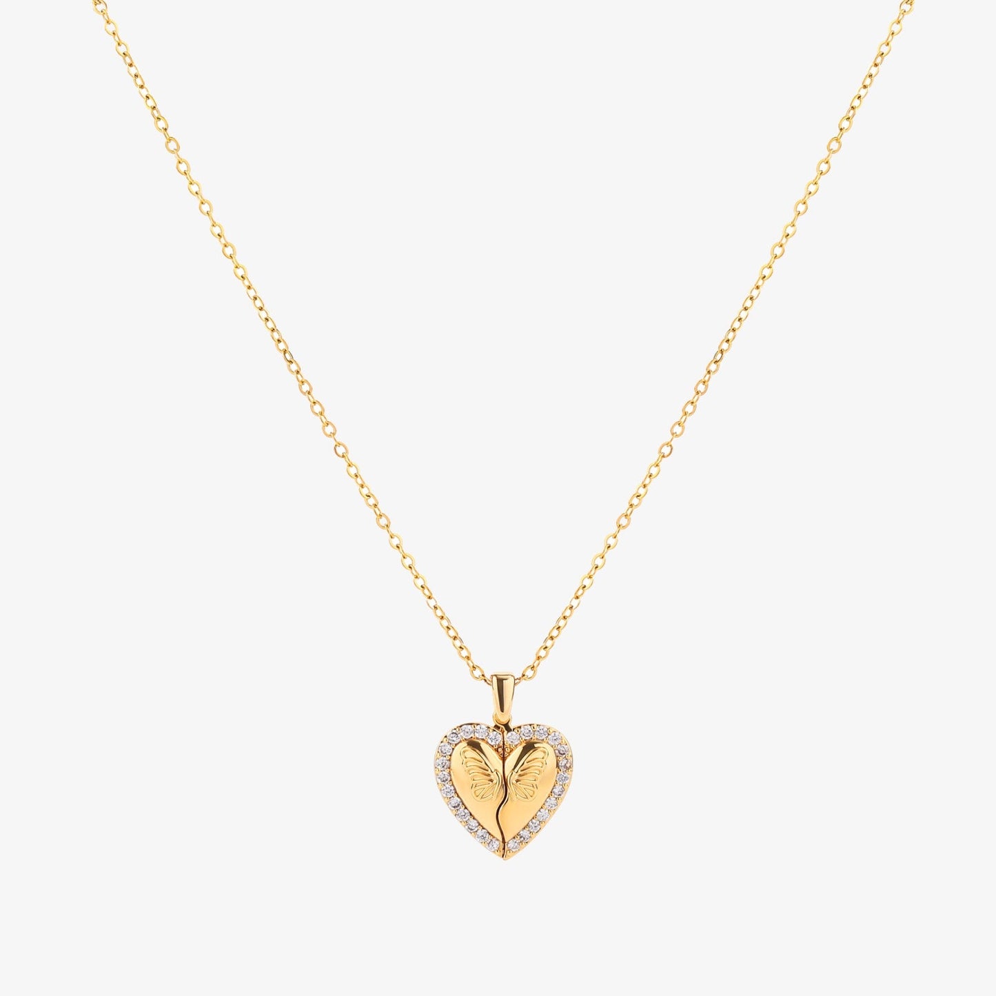 Collar Corazón Mariposa | Oro