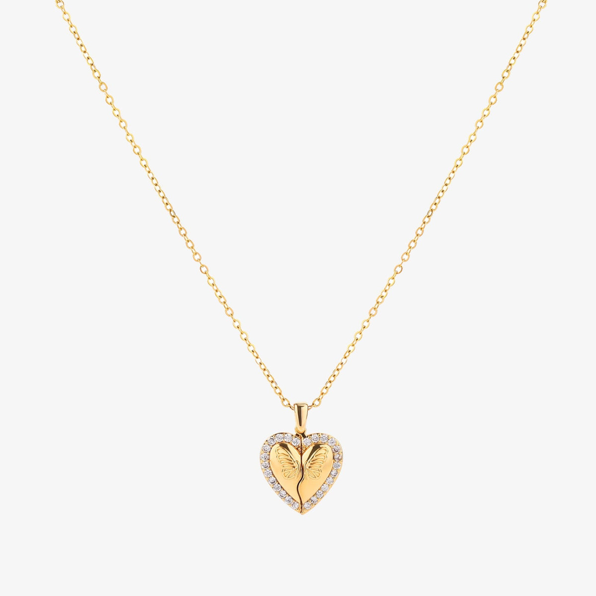 Collar Corazón Mariposa | Oro