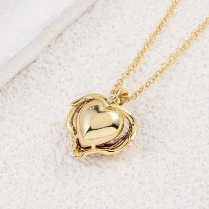Collar Corazón Rubí Ángel | Oro