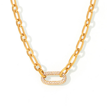 Set Joya Cadena Gruesa Pavé | Oro