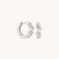 Crystal Cluster Huggies | White Gold