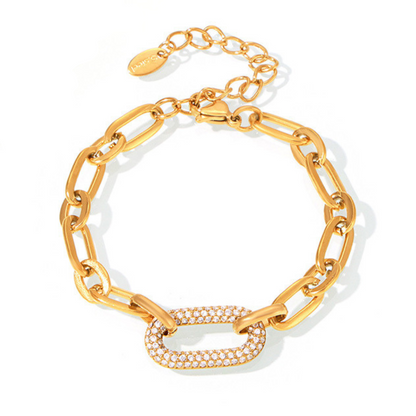 Set Joya Cadena Gruesa Pavé | Oro