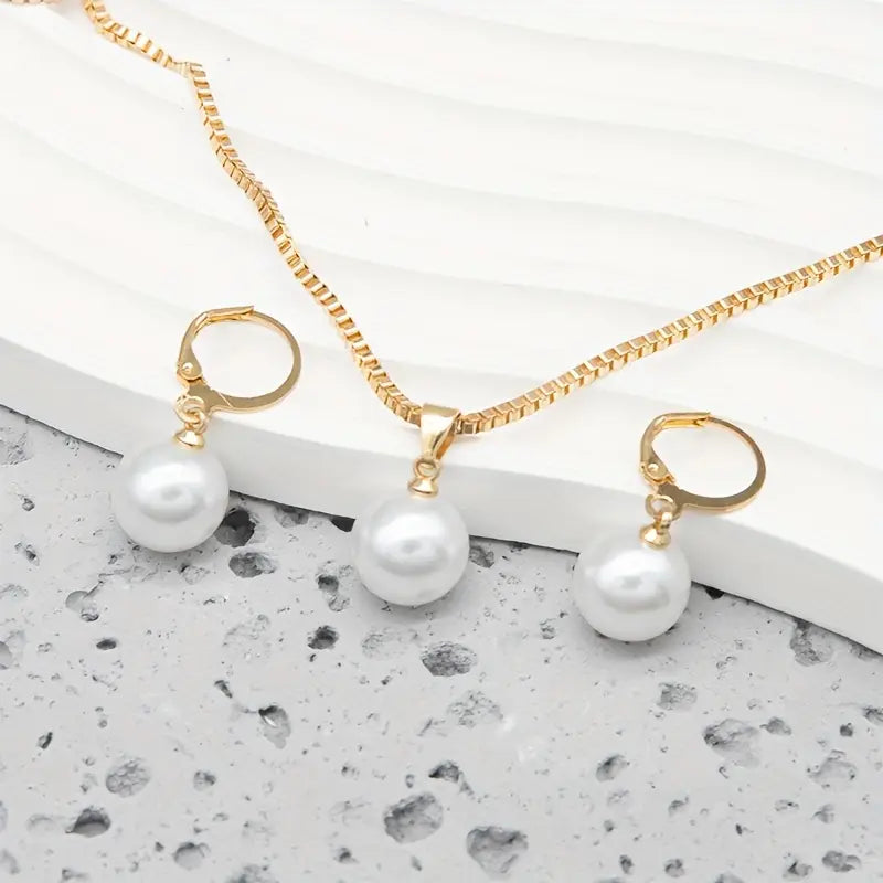 Set de Joyas de Perlas Golden Grace | Oro