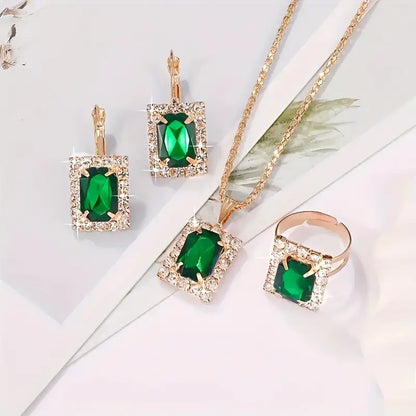 Set de Joyas Sylvara Greenveil | Oro Blanco