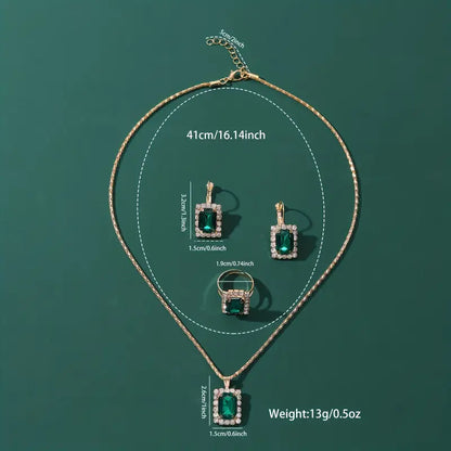 Set de Joyas Sylvara Greenveil | Oro Blanco