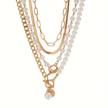 Set Collar Serpiente y Perlas Vintage | Oro