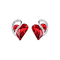 Pendientes Studs Rubí Corazón Infinito | Oro Blanco