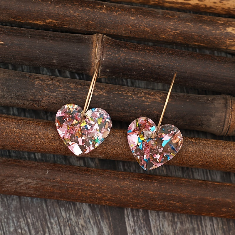 Pendientes Colgantes Corazón Sugarplum | Oro