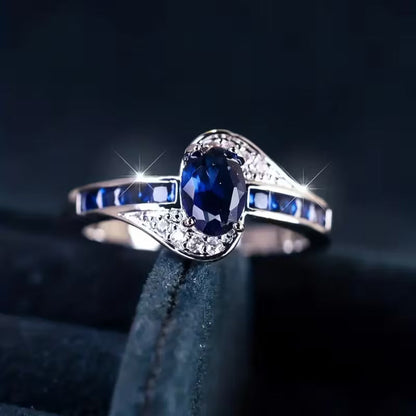 Anillo Flow Zafiro | Oro Blanco