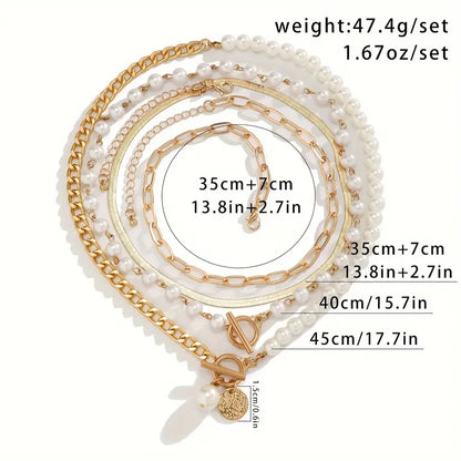 Set Collar Serpiente y Perlas Vintage | Oro