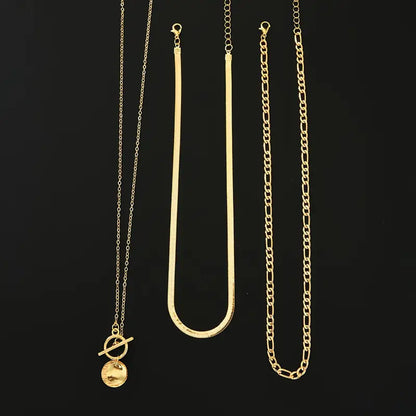 Collar Moneda Texturizada por Capas Savira | Oro