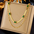 Collar Retro Doble Capa Sorella Gem | Oro