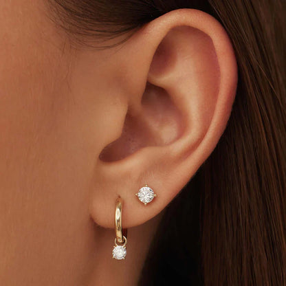 Set de Pendientes de Piedra Larmes de Lune | Oro