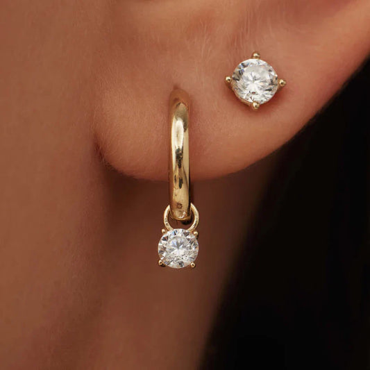 Set de Pendientes de Piedra Larmes de Lune | Oro