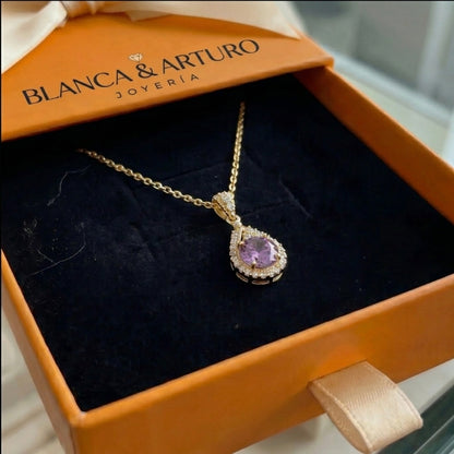 Lavena Halo Pendant Necklace | Gold